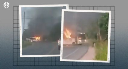 (VIDEO) Caos en Tabasco: criminales incendian vehículos; hay al menos un muerto