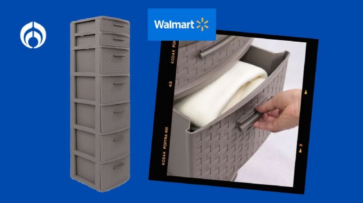 Walmart rebaja esta práctica cajonera tipo rattan de 7 niveles, ideal para casa u oficina