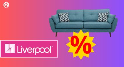 Liverpool vende este elegante sofá azul con diseño Boston a mitad de precio