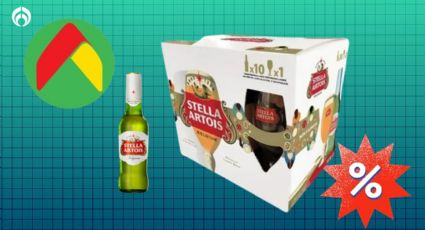 Bodega Aurrera hace descuentazo al cartón con 10 botellas de cerveza Stella Artois Lager