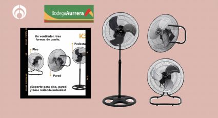 Bodega Aurrera vende al 2x1 este ventilador de tres posiciones, ideal para el calorón