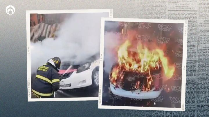 VIDEO: taxi arde en llamas en plena Avenida Troncoso, en la CDMX
