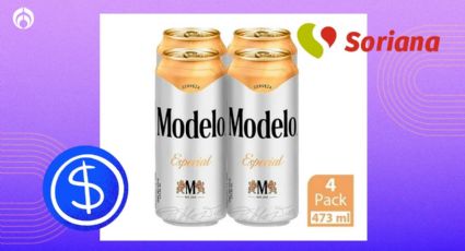 Cerveza Modelo Especial: Soriana remata pack de 4 latones para refrescarte y soportar el calor