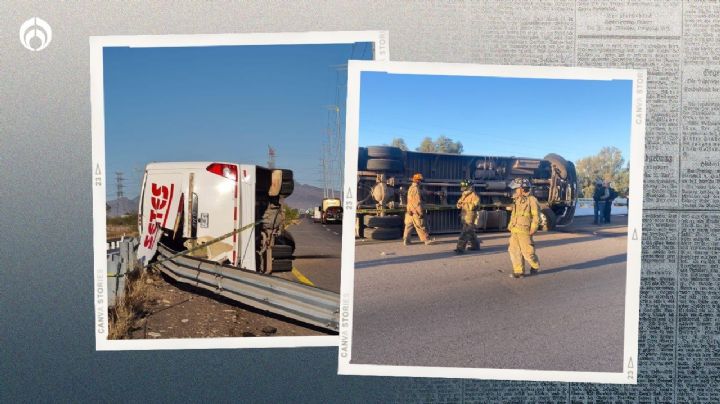 'Camionazo' en Sonora: hay 1 muerto tras volcadura de autobús con obreros a bordo