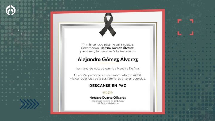 Muere Alejandro Gómez Álvarez, hermano de la gobernadora Delfina Gómez