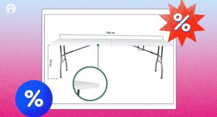 Bodega Aurrera remata con casi el 50% de descuento la mesa plegable de plástico super resistente