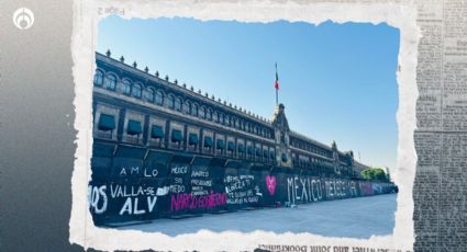 'Marea Rosa': jóvenes pintan vallas de Palacio Nacional previo a la marcha (FOTOS)