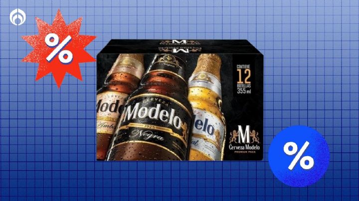 Bodega Aurrera remata el cartón de 12 cervezas Modelo premium, para refrescarte durante el calor