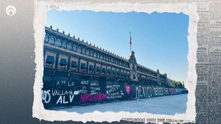 'Marea Rosa': jóvenes pintan vallas de Palacio Nacional previo a la marcha (FOTOS)