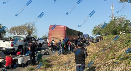 (VIDEO) Abandonan a más de 400 migrantes en tres camiones al sur de Veracruz