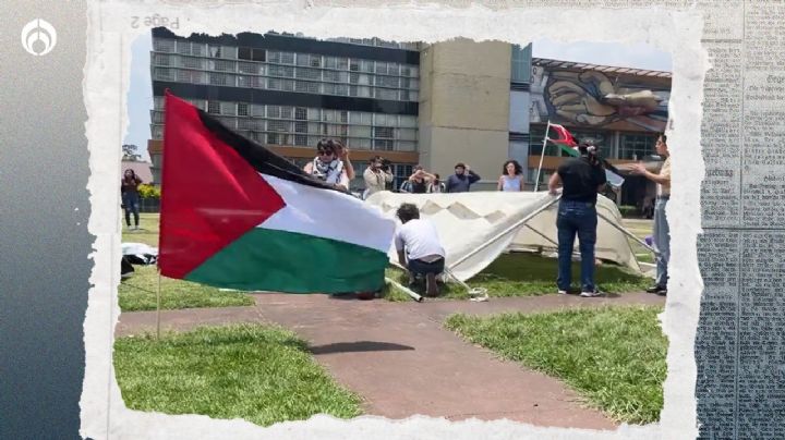 Estudiantes de la UNAM se suman a protestas pro-Palestina: instalan campamento en Rectoría