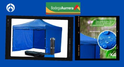 Bodega Aurrera tiene en mil pesitos esta carpa plegable impermeable, ideal para negocio o fiesta