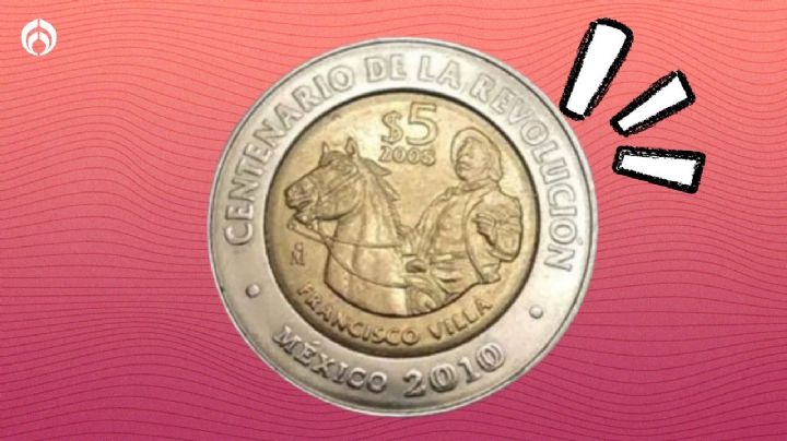 Así es la moneda conmemorativa de 5 pesos con la imagen de Pancho Villa que vale más de 2 millones