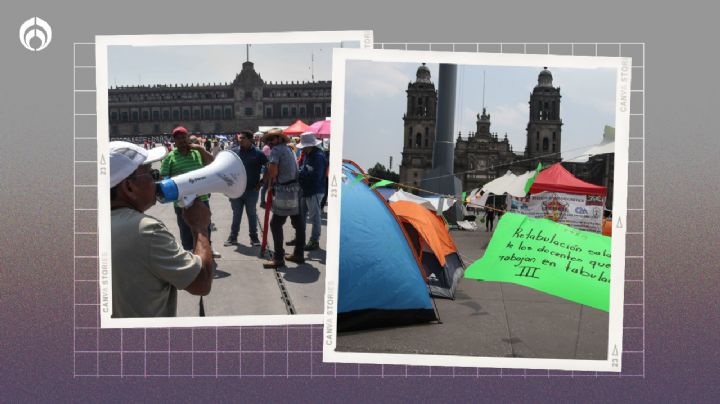 Plantón de CNTE: maestros se quedarán en el Zócalo pese a cierre de campaña de Sheinbaum