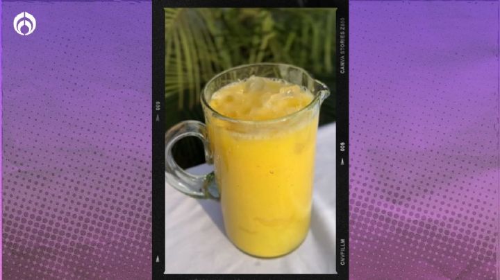 La refrescante agua de piña con mango fácil de hacer y super ligera