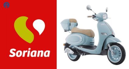 Soriana rebaja más de 9 mil pesos motoneta Italika en tono baby blue