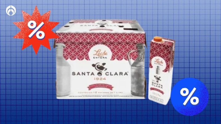 Sam's Club pone a precio de regalo la caja con 12 l de leche entera Santa Clara