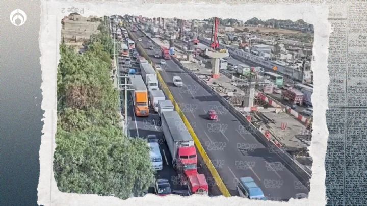 Congestión en la México-Puebla: automovilistas quedan 'atrapados' por mantenimiento