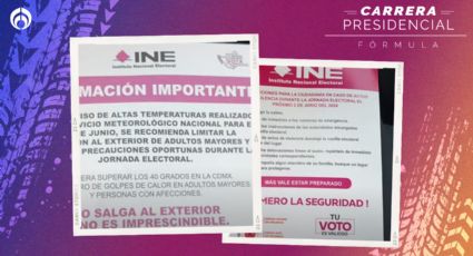 Elecciones 2024: INE se deslinda de carteles fake que alertan riesgos por calor y violencia