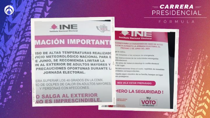 Elecciones 2024: INE se deslinda de carteles fake que alertan riesgos por calor y violencia