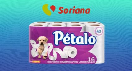 Soriana rebaja el papel de baño Pétalo Ultra Jumbo de hojas dobles súper suaves