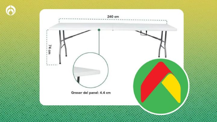 Liverpool hace descuentazo a resistente mesa plegable de 2.40m perfecta para fiestas