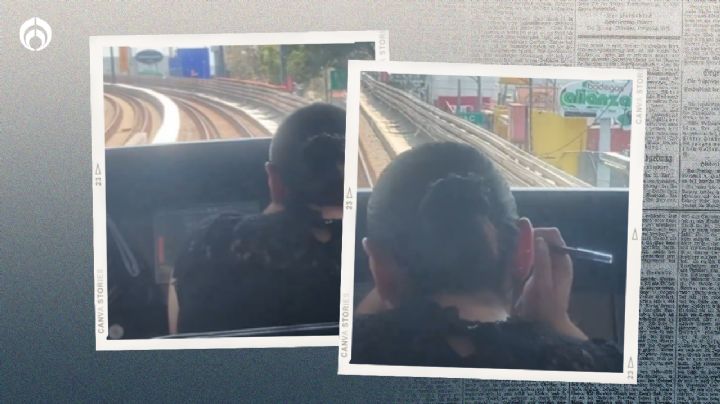 (VIDEO) ¡Mira, mamá, sin manos! Captan a conductora del Metro CDMX maquillándose mientras conduce