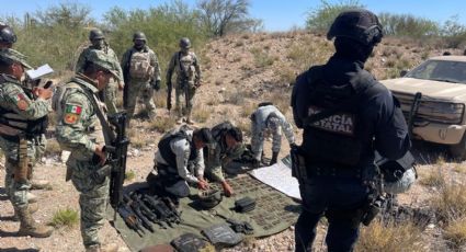 Incautan fuerzas de seguridad arsenal y material bélico en Trincheras, Sonora