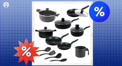 Batería de cocina T-Fal de 15 piezas a la que nada se le pega está ‘regalada’ en Walmart