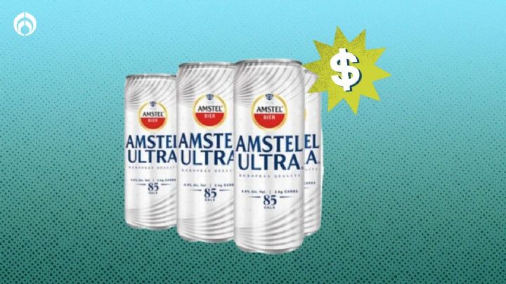 Soriana da un precio especial el six de cerveza Amstel Ultra que es baja en calorias y alcohol