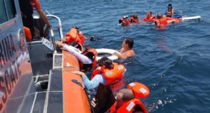 Marina rescata a 36 turistas de aréa de riscos en playa 'El Chileno', Los Cabos