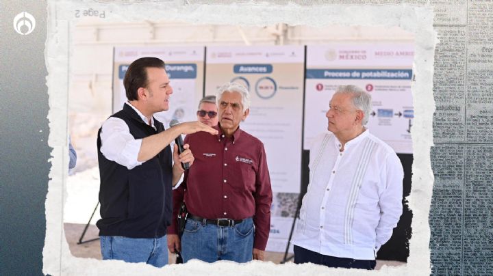AMLO y Esteban Villegas supervisan planta que abastecerá de agua limpia a Durango