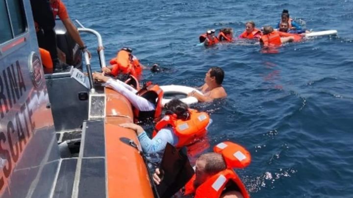 Marina rescata a 36 turistas de aréa de riscos en playa 'El Chileno', Los Cabos