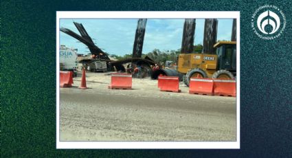 Colapso en obra del Tren Maya: cae parte de un puente por lluvias y aplasta auto