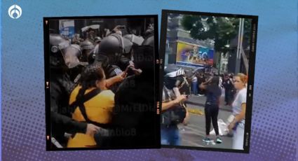 ¡Se dan hasta con elotes! Comerciantes y policías se enfrentan frente a Bellas Artes (VIDEOS)