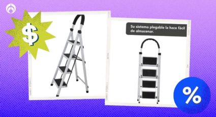 Bodega Aurrera tiene casi regalada la escalera plegable que soporta más de 120 kg