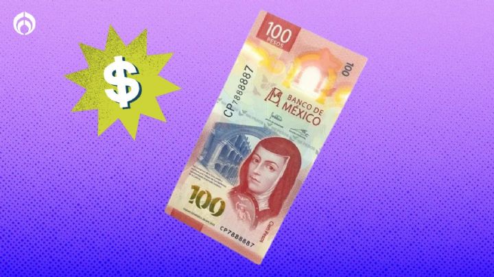 El billete de 100 pesos de Sor Juana con número de serie palíndromo que vale hasta 500 mil pesos