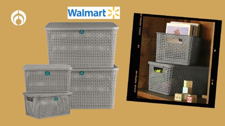 Walmart tiene económico este kit de cajas organizadoras tipo rattan, ideal para guardar de todo