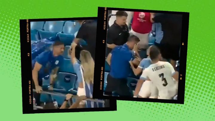 Jugador de Uruguay lanza botella contra fans colombianos... Pero lesiona al preparador físico