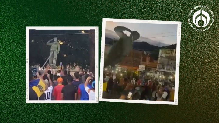 (VIDEOS) Caos en Venezuela: tumban estatuas de Hugo Chávez tras triunfo de Maduro