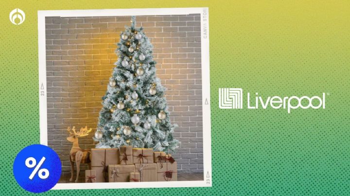 Liverpool casi ‘regala’ árbol de Navidad con escarcha para un toque natural y luces incluidas