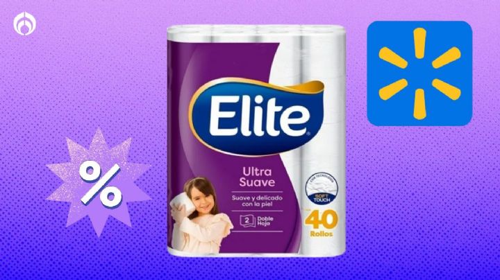 Walmart rebaja paquete de papel de baño Elite de 40 rollos; resistente y bien calificado por Profeco