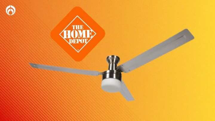 Home Depot remata ventilador de techo con aspas de acero y luz LED; ideal para la Canícula 2024