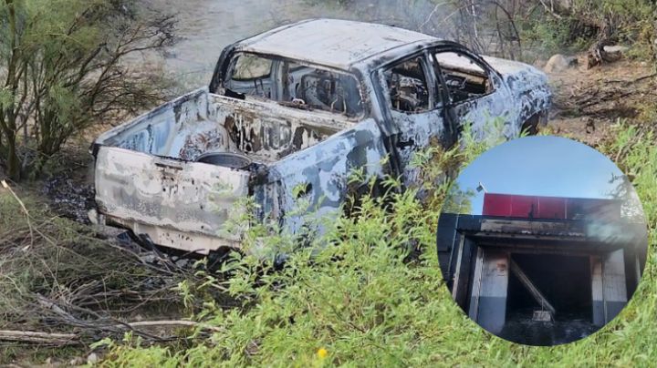 Fuerte enfrentamiento armado deja comercio y auto en llamas en Sonora