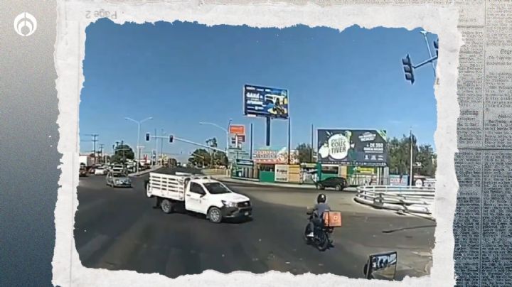 Motociclista se pasa un alto en Baja California... ¡y sale volando! (VIDEO)