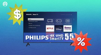 La pantalla Philips de 55 pulgadas con Roku 4K  Ultra que Walmart remata a casi el 50% de descuento