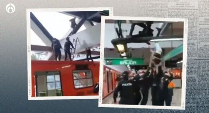 (VIDEO) Metro CDMX: policías 'se rifan' y salvan a sujeto de arrojarse a las vías