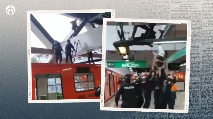 (VIDEO) Metro CDMX: policías 'se rifan' y salvan a sujeto de arrojarse a las vías