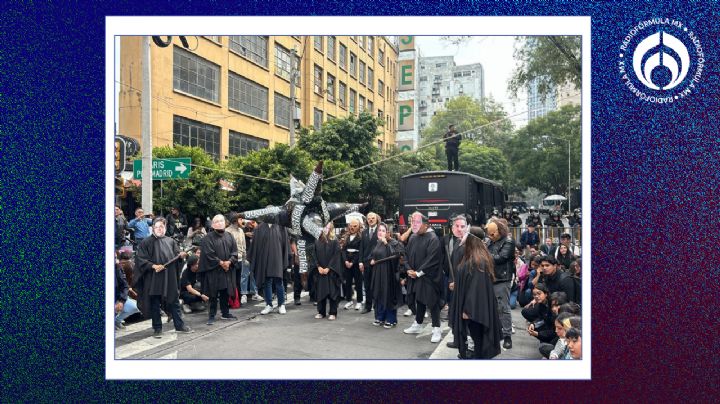 Jóvenes a favor de la Reforma Judicial se manifiestan en inmediaciones del Senado