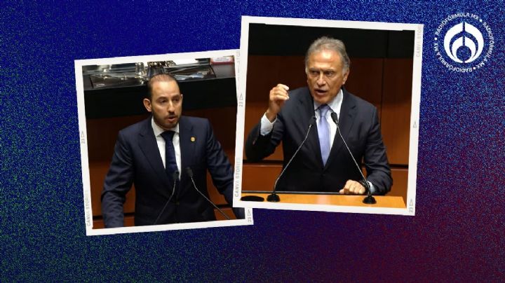 Yunes Linares vs. Marko Cortés: se dan hasta con la cubeta en el Senado (VIDEOS)